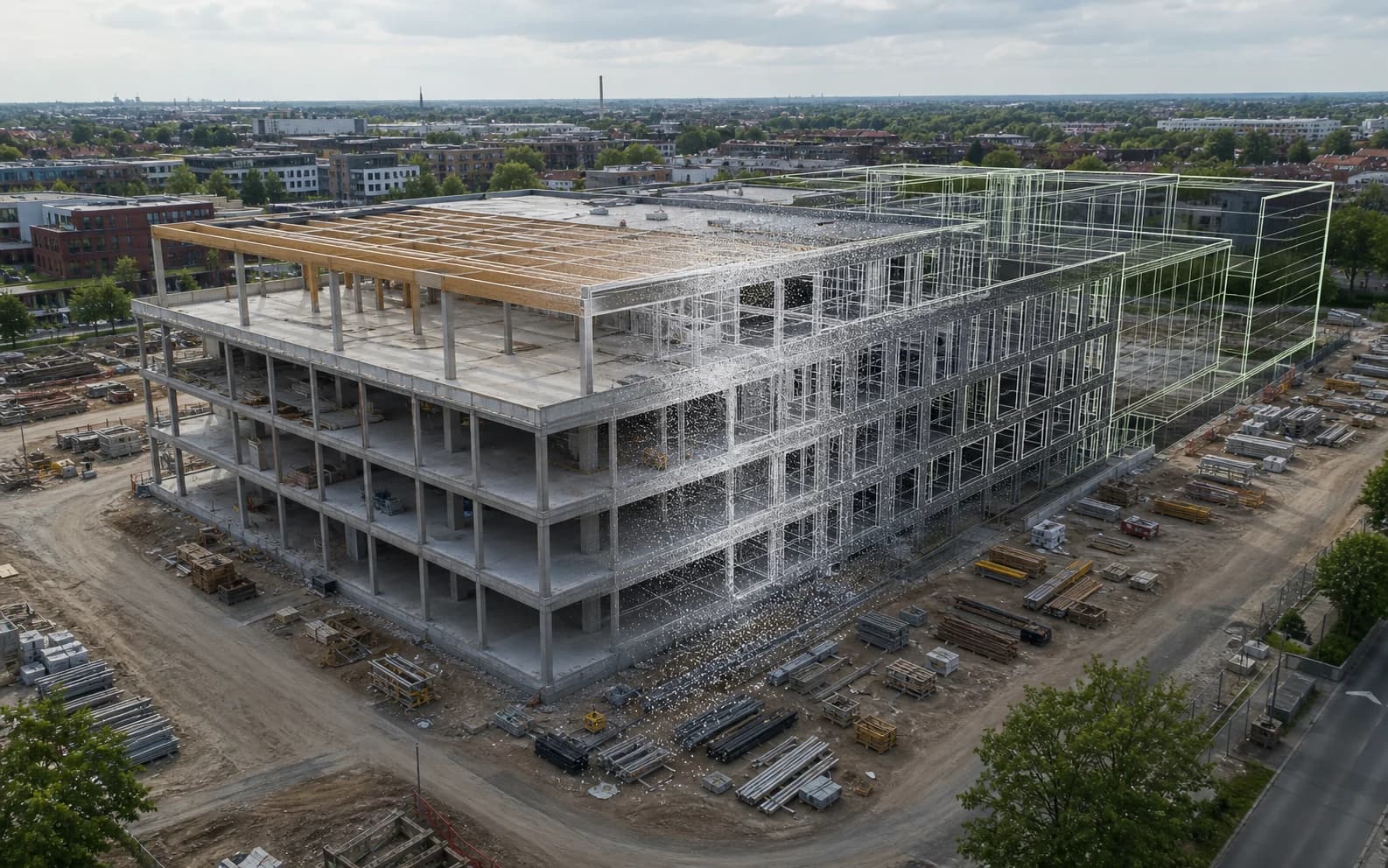 Digitaler Vergleich eines Bauprojektstands mit einer Planungsgrundlage (Visualisierung)